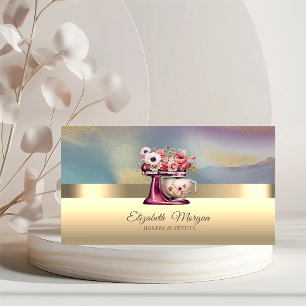 Elegante professionelle florale rote Mixer Bäckere Visitenkarte