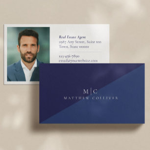 Elegante professionelle Foto-Monogramm Visitenkart Visitenkarte