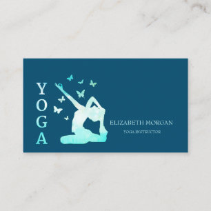 Elegante professionelle Frauen Silhouette Yoga Visitenkarte