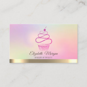 Elegante professionelle Glitter-Cupcake-Süßigkeite Visitenkarte