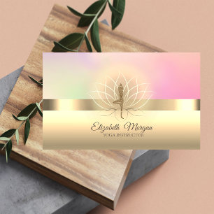 Elegante professionelle Glitter-Yoga-Girl, Lotus Visitenkarte