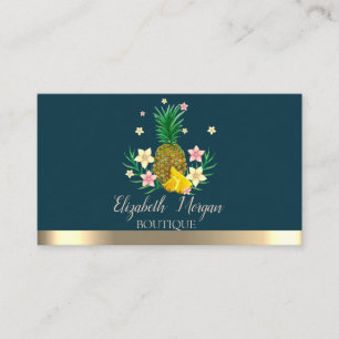Elegante professionelle goldene Streifen Ananas Bl Visitenkarte