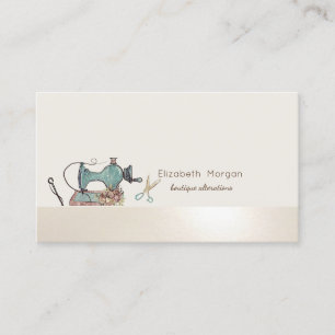 Elegante professionelle Nähmaschinenschere Creme Visitenkarte