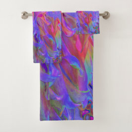 Elegante Psychedelic Decorative Dahlia Blume Badhandtuch Set