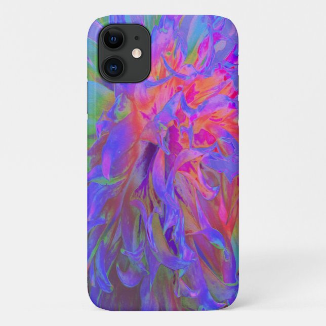 Elegante Psychedelic Decorative Dahlia Blume Case-Mate iPhone Hülle (Rückseite)