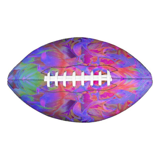 Elegante Psychedelic Decorative Dahlia Blume Football (Vorderseite)