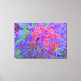 Elegante Psychedelic Decorative Dahlia Blume Leinwanddruck