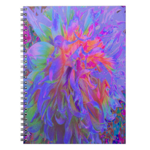 Elegante Psychedelic Decorative Dahlia Blume Notizblock