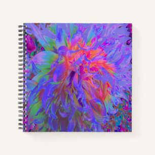 Elegante Psychedelic Decorative Dahlia Blume Notizbuch