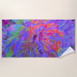 Elegante Psychedelic Decorative Dahlia Blume Strandtuch