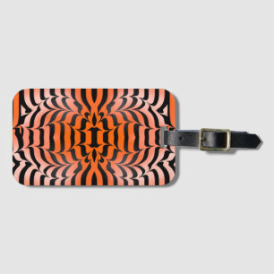 Elegante Psychedelic Orange Black Tiger Skin Print Gepäckanhänger