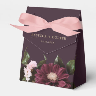 Elegante Pum Lila Burgund Blumenhochzeit Geschenkschachtel