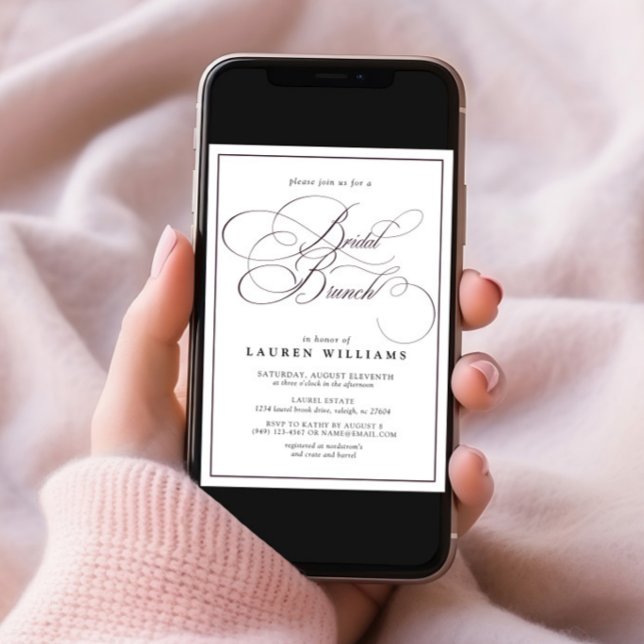 Elegante Pum Lila Calligraphy Bridal Brunch Einladung (Von Creator hochgeladen)