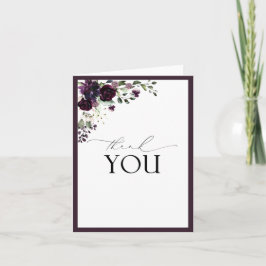 Elegante Pum Lila Calligraphy Danke Card