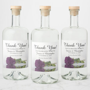 Elegante Pum Lila Rose Chic Wedding Vielen Dank Alkoholflaschenetikett