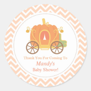 Elegante Pumkin Carriage Baby Shower Dekoration Runder Aufkleber