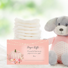Elegante Pumpkin Baby Diaper Raffle Rose Gold Begleitkarte