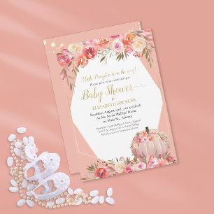 Elegante Pumpkin Baby Shower Rose Gold Einladung