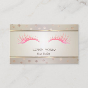 Elegante, Punkte, gestreifte, falsche Wimpern Term Empfehlungskarte