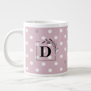 Elegante Punkte-Monogramm-Tasse – Personalisierbar Jumbo-Tasse