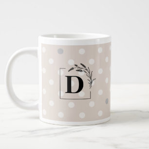 Elegante Punkte-Monogramm-Tasse – Personalisierbar Jumbo-Tasse