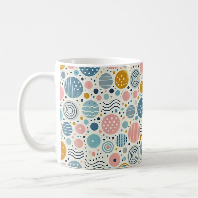 Elegante Punkte und Wellen Kaffee Tasse (Links)