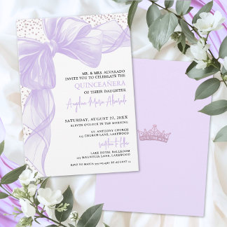 Elegante Purple Quinceanera Einladung