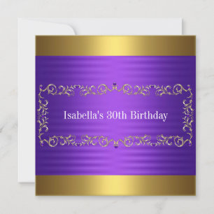 Elegante Purple- und Gold-Schmuck-Geburtstagsfeier Einladung