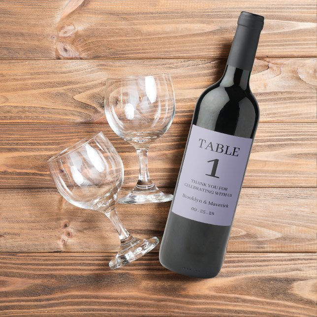 Elegante Purpur Hochzeit Weinetikett (Von Creator hochgeladen)