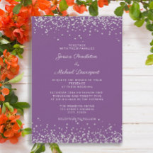 Elegante purpur-silberne Glitter-Hochzeit