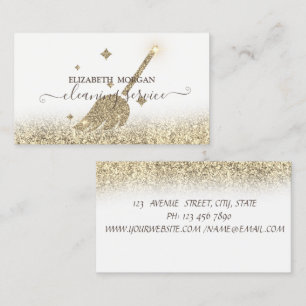Elegante Putzfee Gold Glitter Visitenkarte