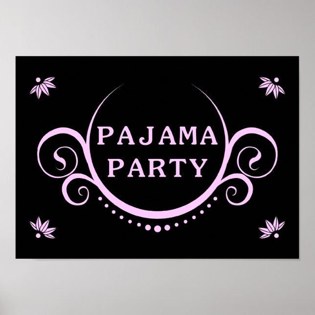 elegante Pyjama-Party Einladung Poster (Vorne)