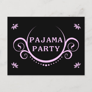 elegante Pyjamaparty-Einladung Einladungspostkarte