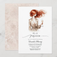 Elegante Pyjamas und Prosecco Rote Haar-Junggesell