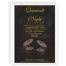 Elegante Qawwali Night Invitation Card