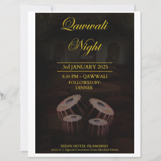 Elegante Qawwali Night Invitation Card