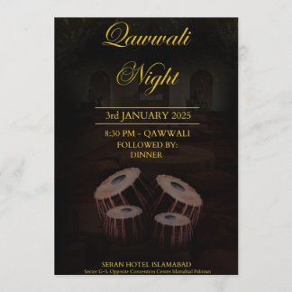 Elegante Qawwali Night Invitation Card Programm