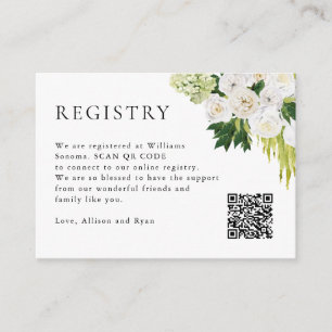 Elegante QR Code Botanische Hochzeitskanzlei Begleitkarte