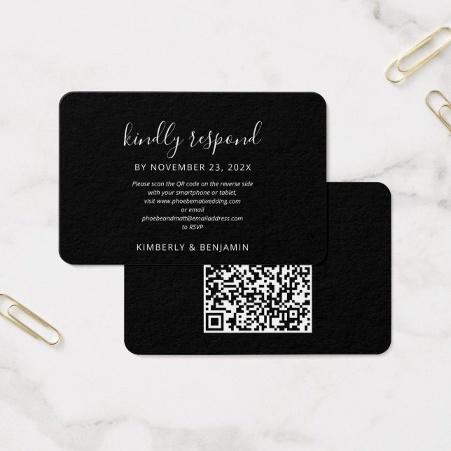 Elegante QR-Code-Website Hochzeit RSVP (Büro)