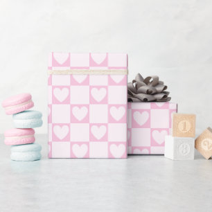 Elegante Quadrate von sehr weichen rosa Herzen Geschenkpapier