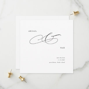 Elegante quadratische Hochzeit - Termin vormerken Save The Date
