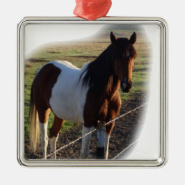 Elegante quadratische Metallverzierung Silbernes Ornament