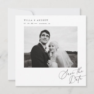 Elegante quadratische Save-The-Date-Foto-Minimal-K Einladung