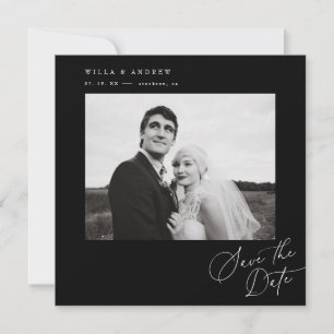 Elegante quadratische Save-The-Date-Foto-Minimal-K Einladung