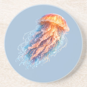 Elegante Qualle Ozean-Fantasie-Illustration Getränkeuntersetzer