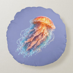 Elegante Qualle Ozean-Fantasie-Illustration Rundes Kissen