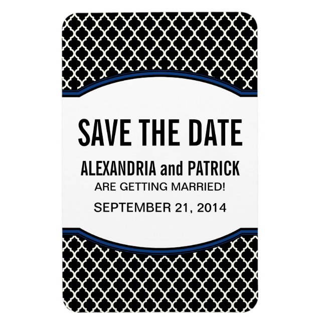 Elegante Quartierfolie Speichern Sie das Datumsfen Magnet (Vertikal)