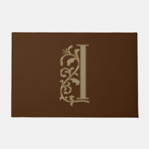 Elegante QuickMonogram I Initial auf Brown Fußmatte