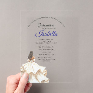 Elegante Quinceanera 15. Geburtstag Acryleinladungen