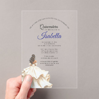Elegante Quinceanera 15. Geburtstag Acryleinladungen